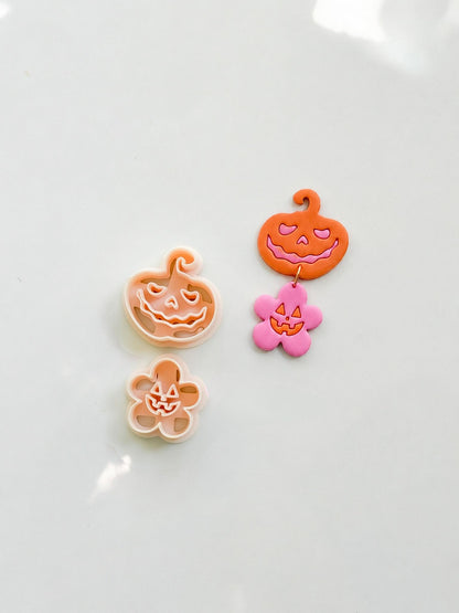 Haunted Harvest Set Cutter: Jack O'Lantern Dangle Shapes for Polymer Clay