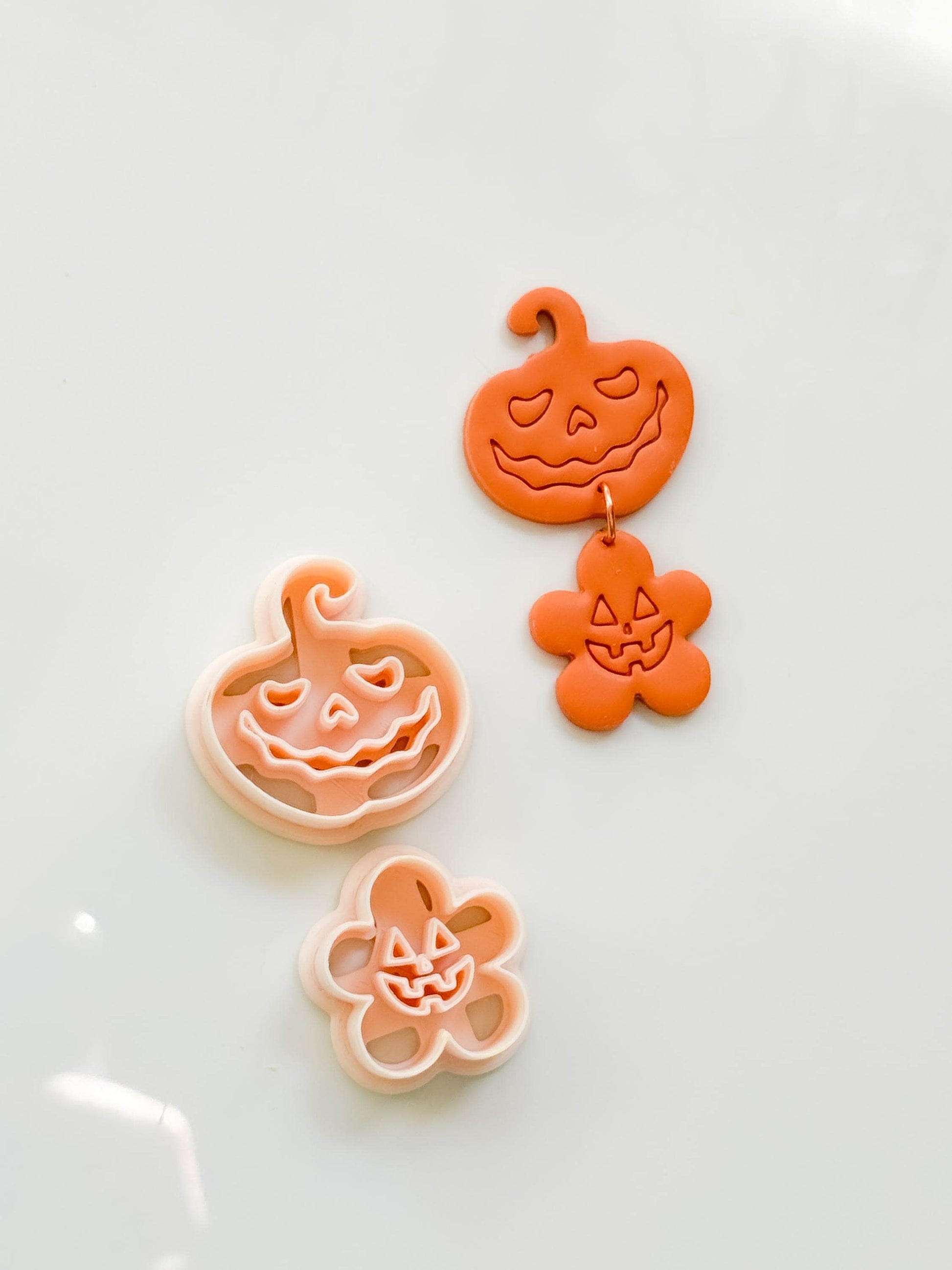 Haunted Harvest Set Cutter: Jack O'Lantern Dangle Shapes for Polymer Clay