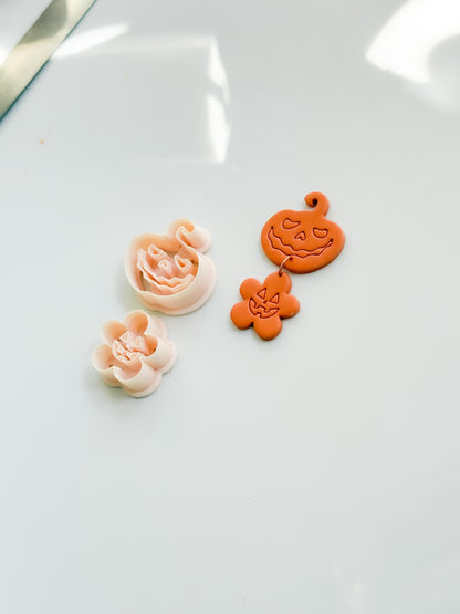 Haunted Harvest Set Cutter: Jack O'Lantern Dangle Shapes for Polymer Clay