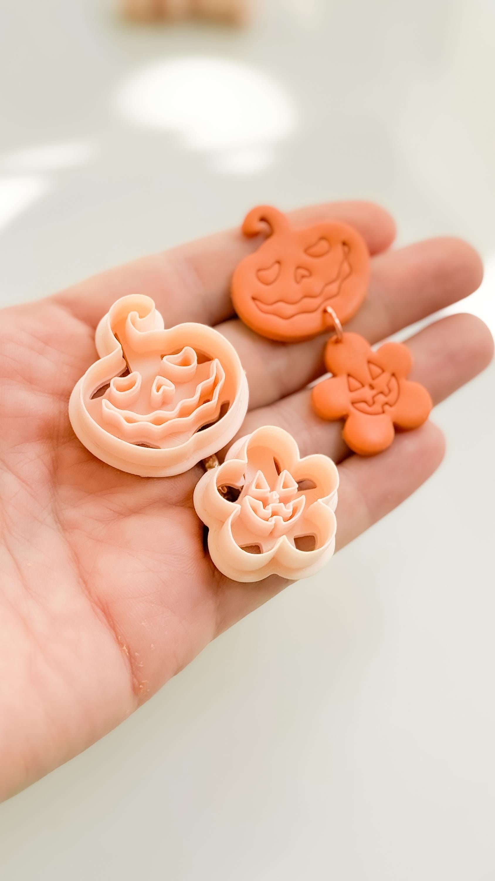 Haunted Harvest Set Cutter: Jack O'Lantern Dangle Shapes for Polymer Clay