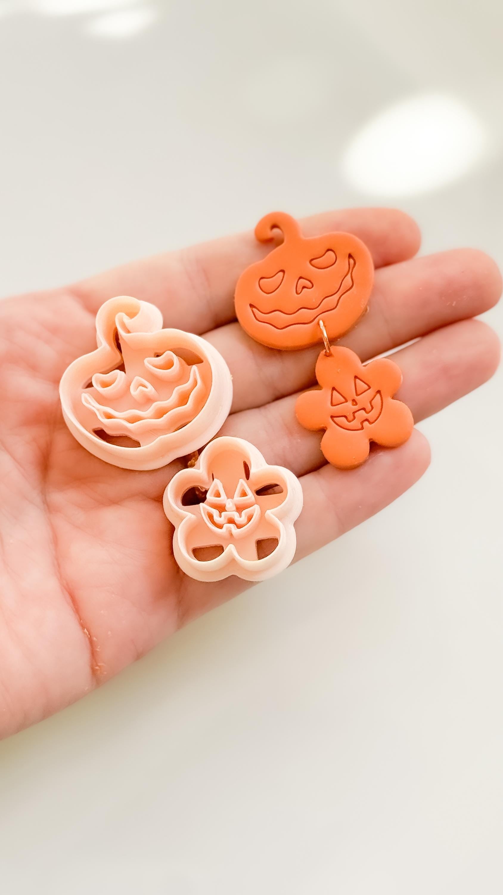 Haunted Harvest Set Cutter: Jack O'Lantern Dangle Shapes for Polymer Clay