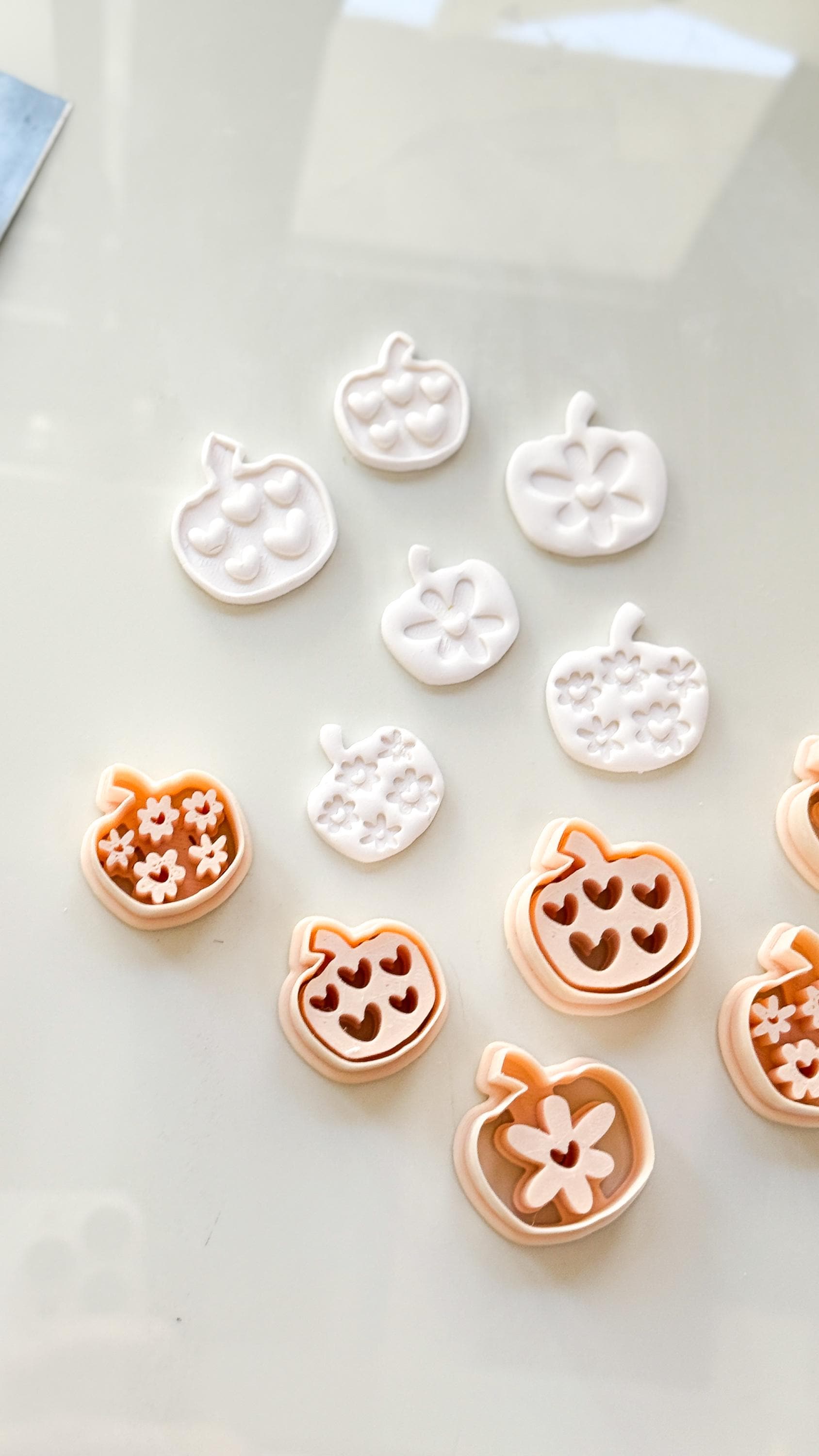 Pretty Pumpkins Cutter Set: Floral and Heart Pumpkin Shapes for Polymer Clay