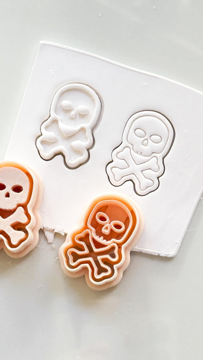 Skull and Bones Cutter Set: Crossbones Halloween Shapes for Polymer Clay