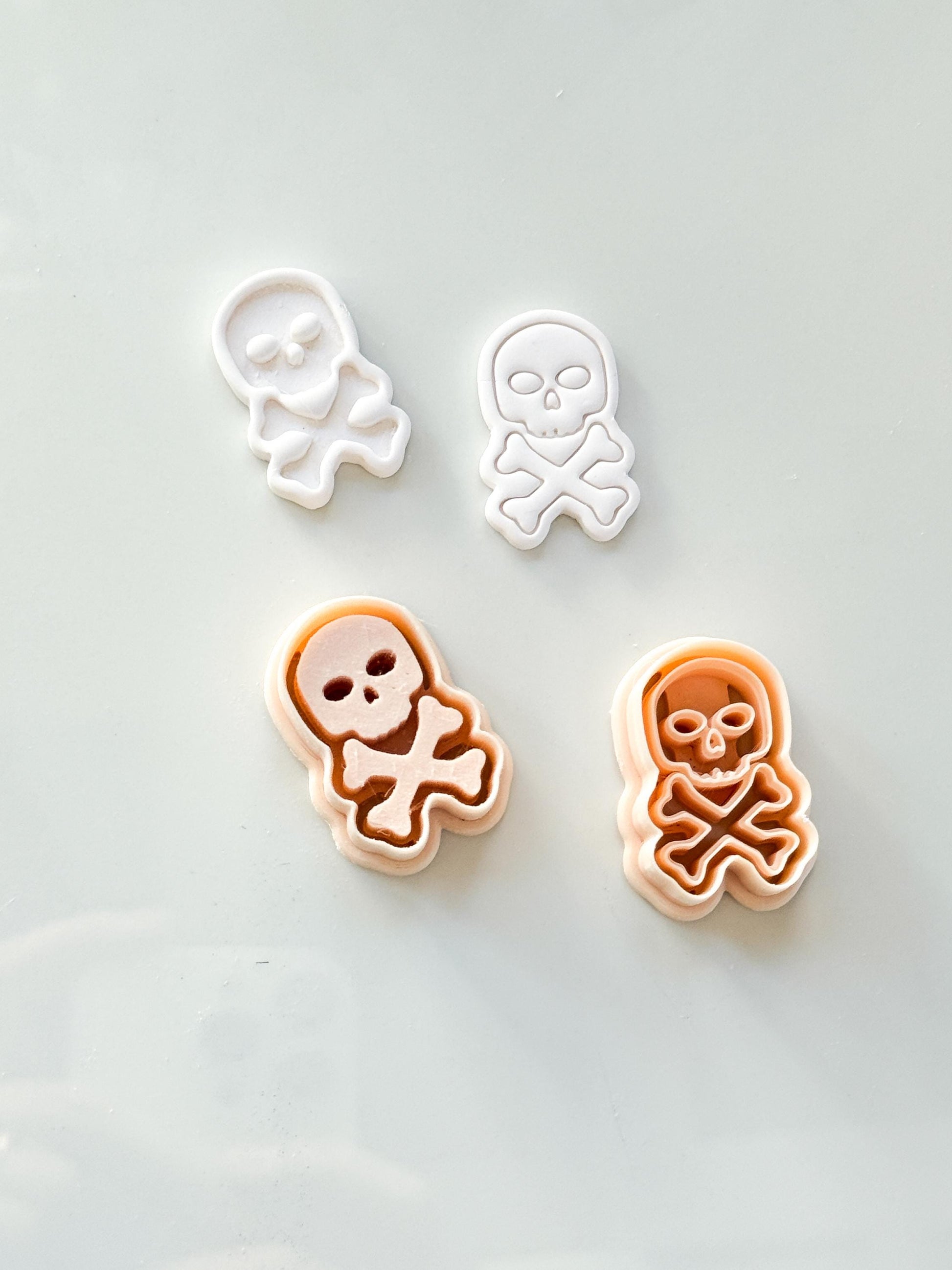 Skull and Bones Cutter Set: Crossbones Halloween Shapes for Polymer Clay