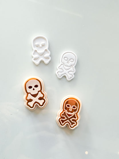 Skull and Bones Cutter Set: Crossbones Halloween Shapes for Polymer Clay
