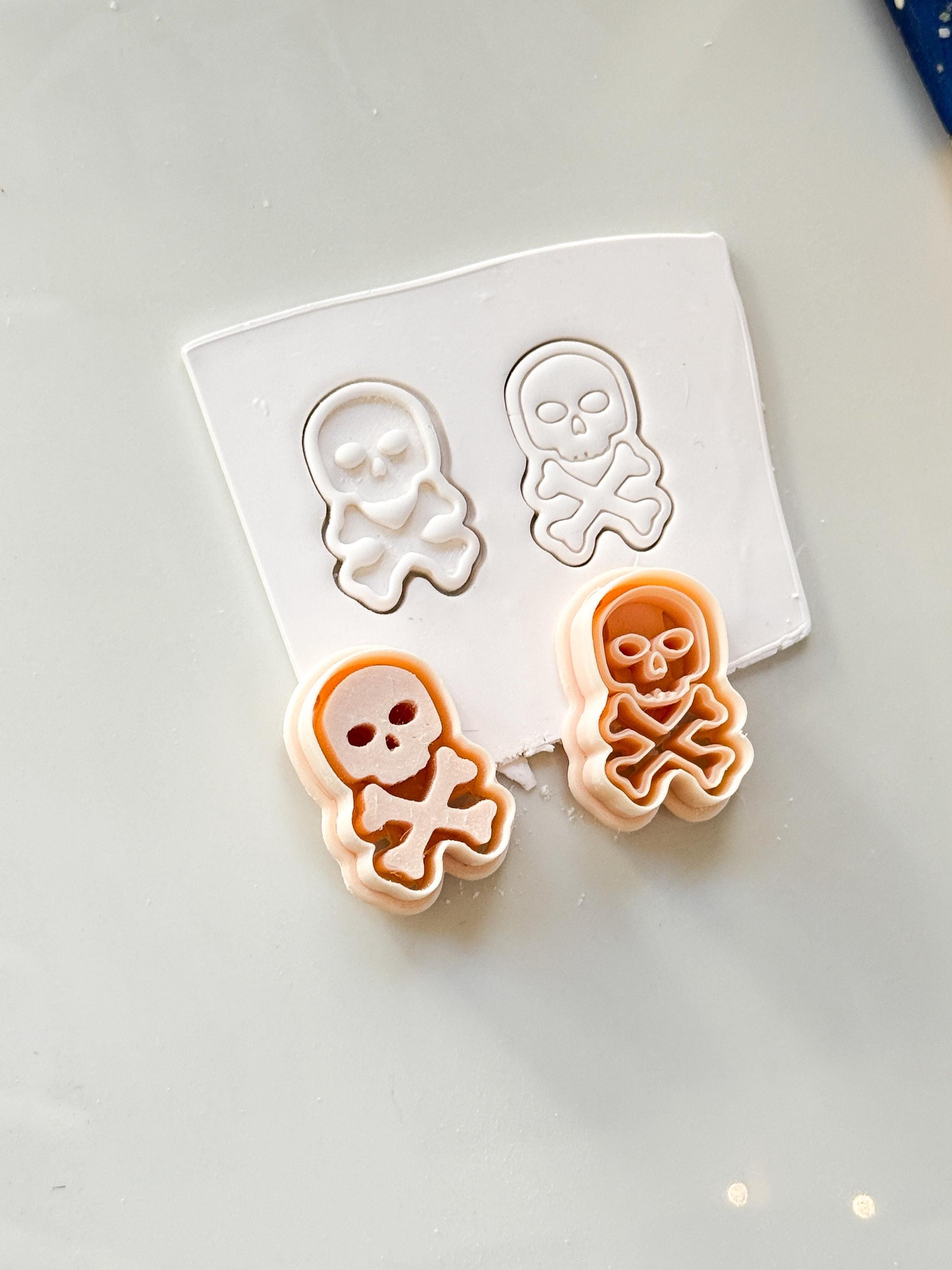 Skull and Bones Cutter Set: Crossbones Halloween Shapes for Polymer Clay