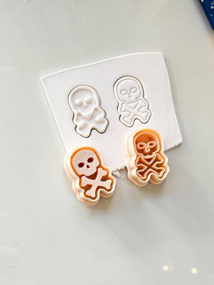 Skull and Bones Cutter Set: Crossbones Halloween Shapes for Polymer Clay