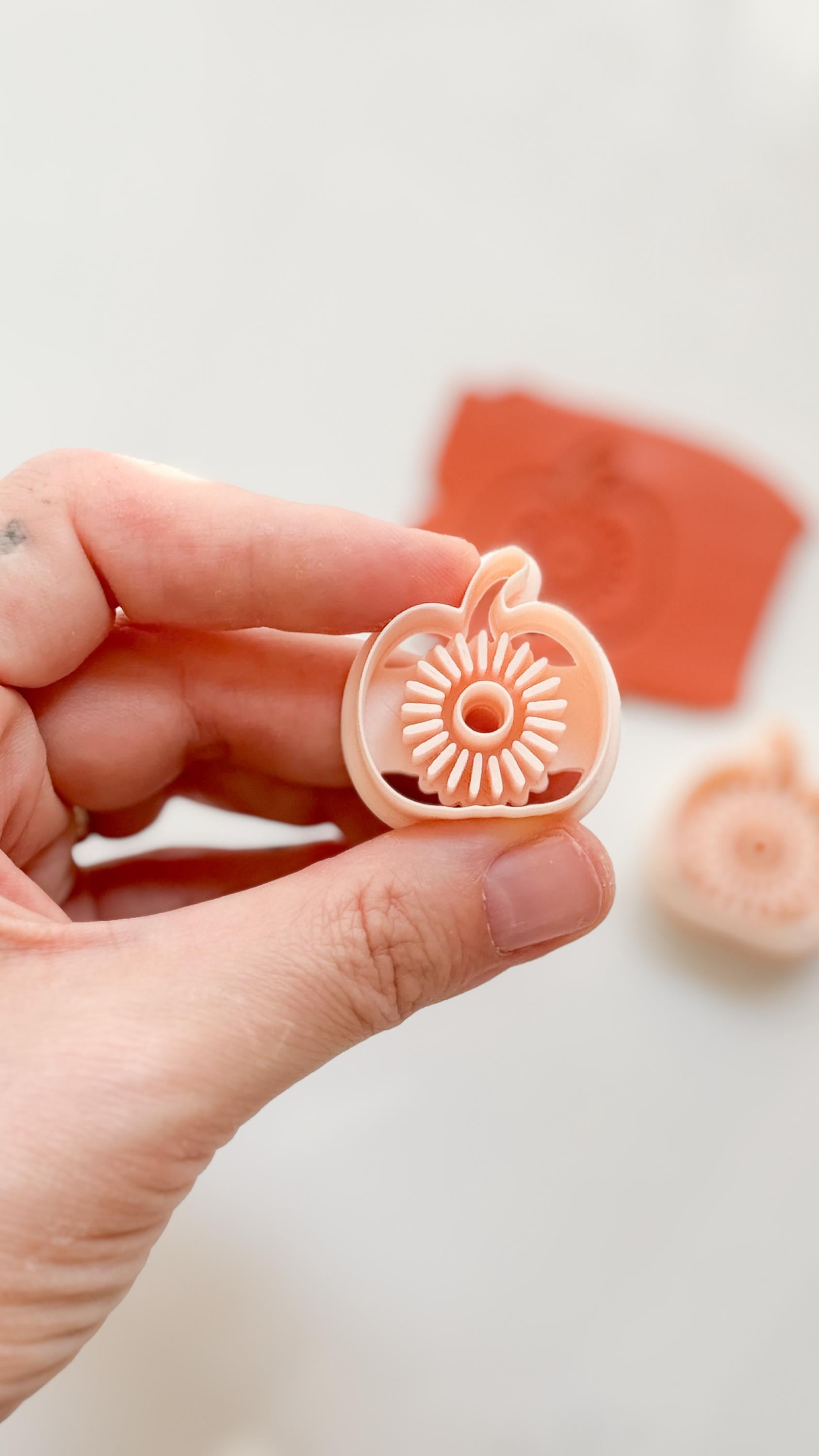 Pumpkin Blossom Cutter: Floral Pumpkin Dangle for Polymer Clay
