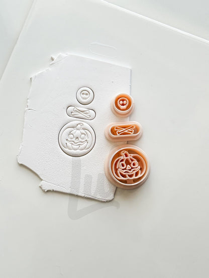 Pumpkin Skull Dangle Cutter: Jack O Lantern Bone Drop for Polymer Clay