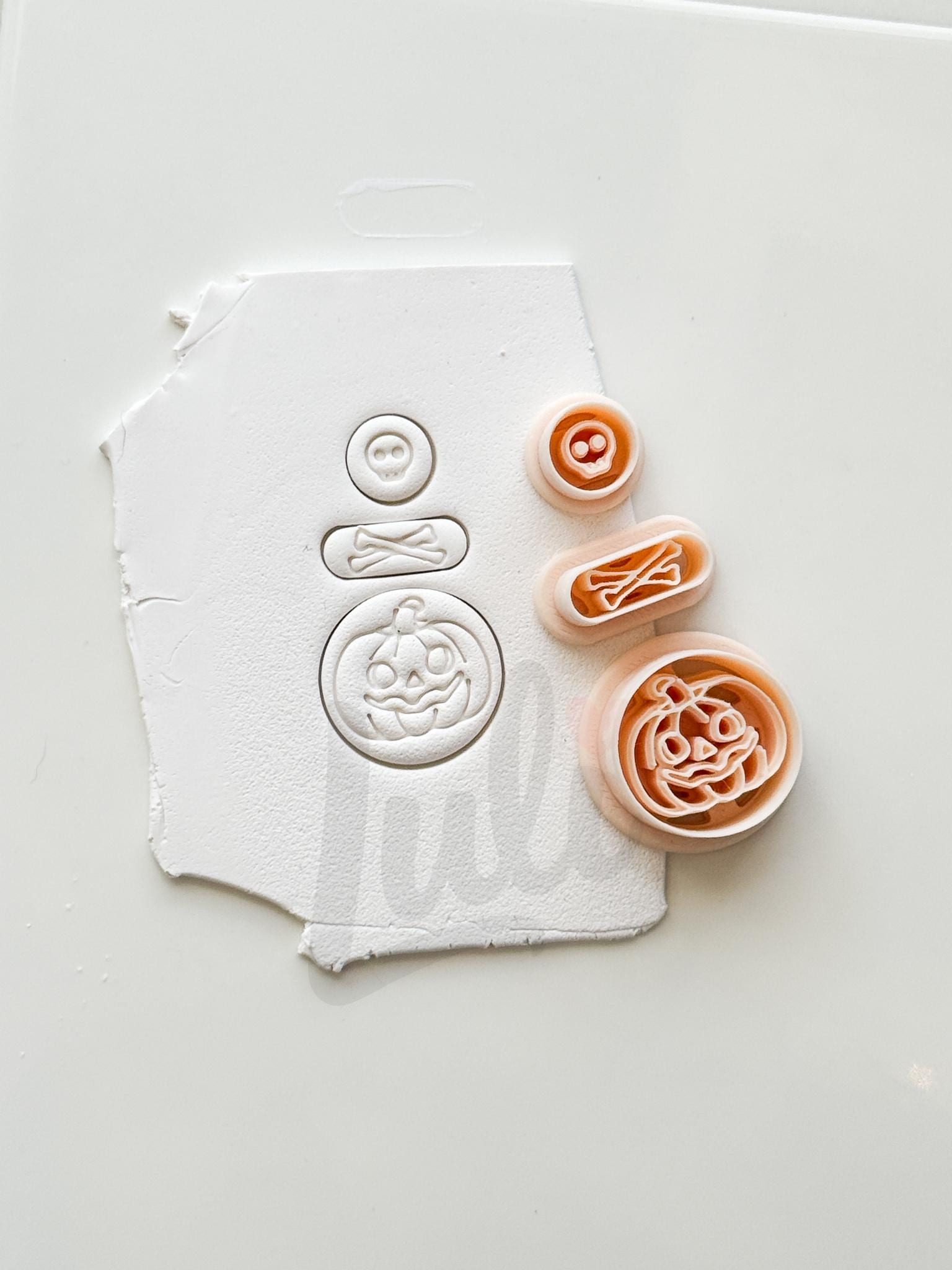 Pumpkin Skull Dangle Cutter: Jack O Lantern Bone Drop for Polymer Clay