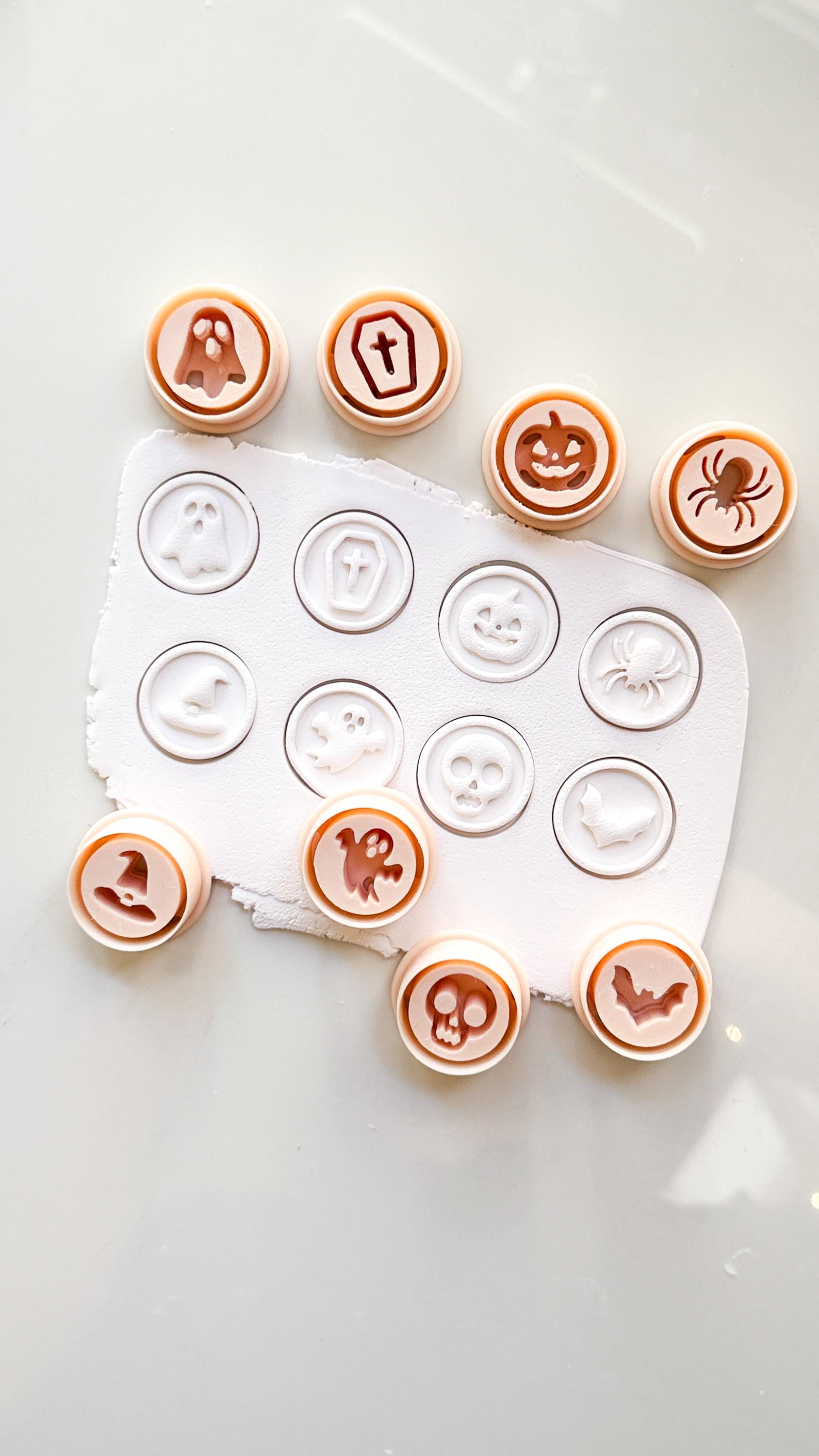 Haunted Seals Cutter Set: Halloween Icon Shapes for Polymer Clay