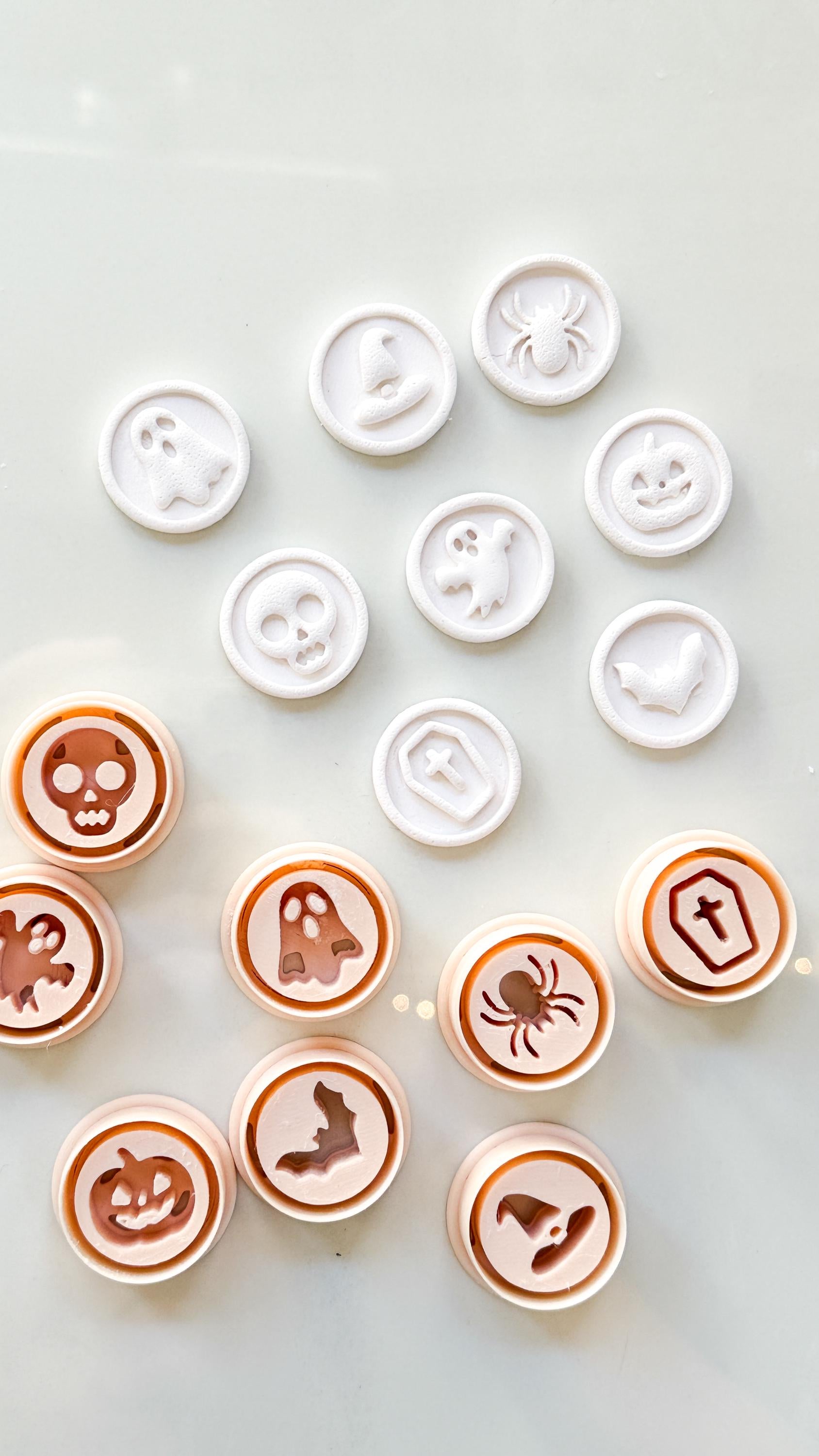 Haunted Seals Cutter Set: Halloween Icon Shapes for Polymer Clay