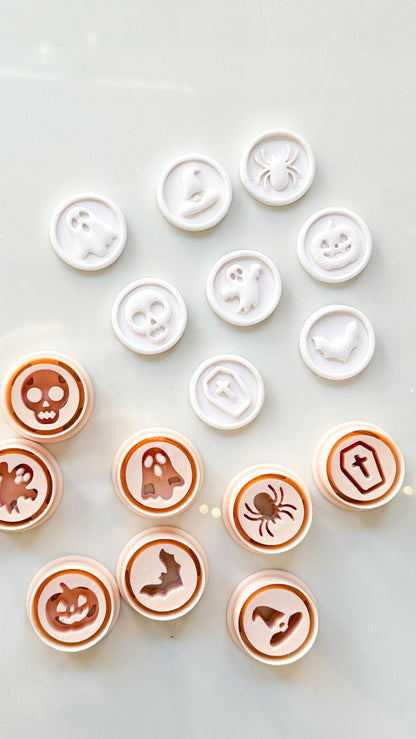 Haunted Seals Cutter Set: Halloween Icon Shapes for Polymer Clay