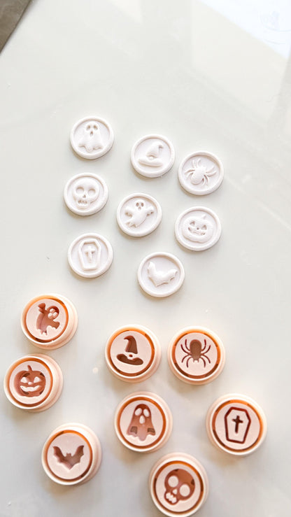 Haunted Seals Cutter Set: Halloween Icon Shapes for Polymer Clay