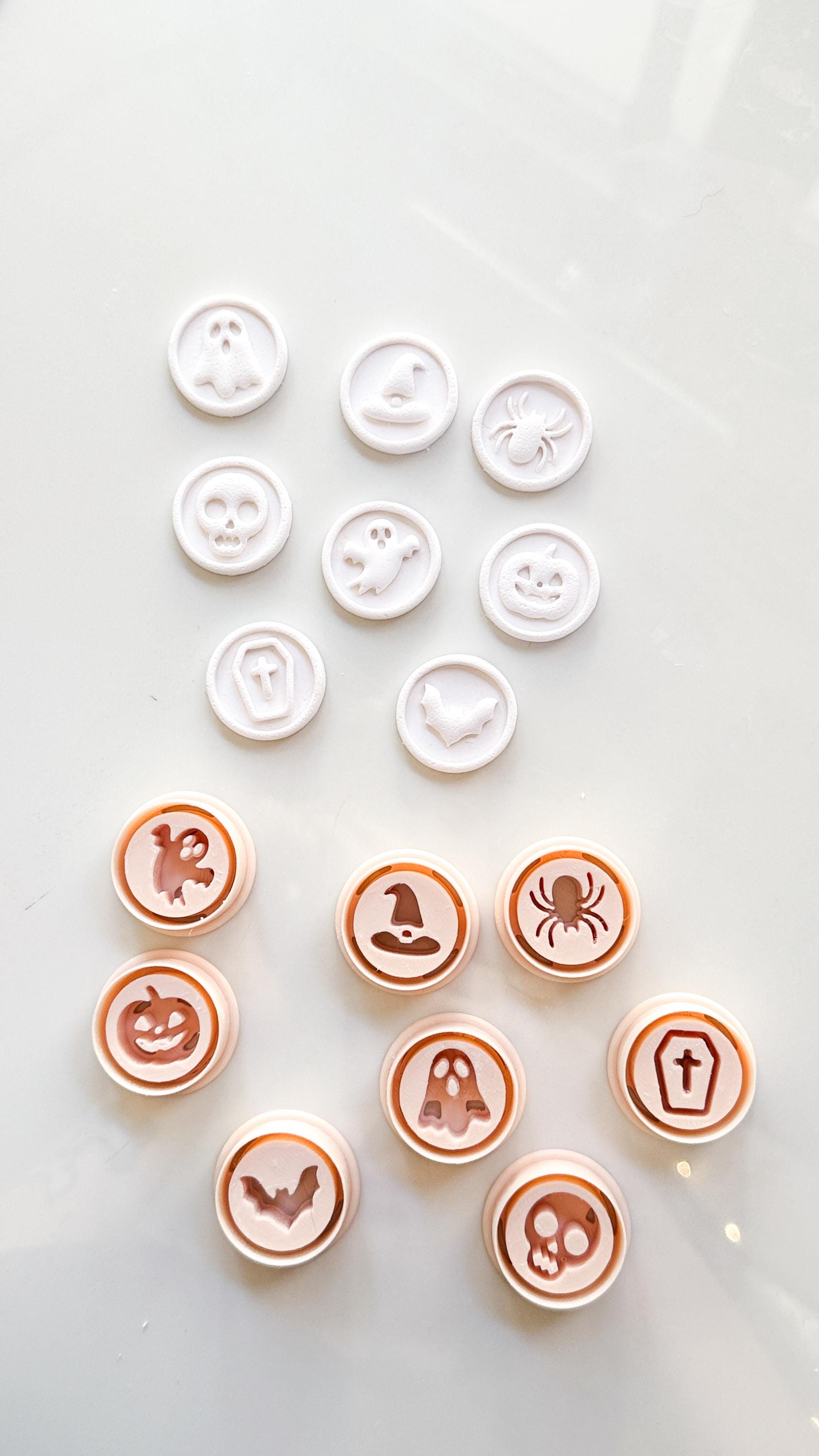 Haunted Seals Cutter Set: Halloween Icon Shapes for Polymer Clay