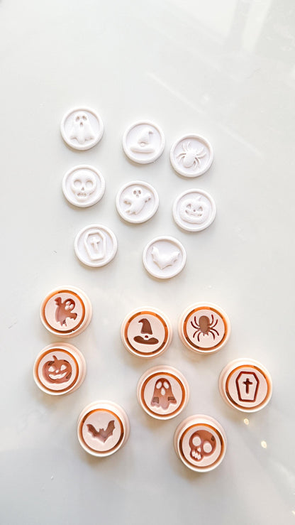 Haunted Seals Cutter Set: Halloween Icon Shapes for Polymer Clay