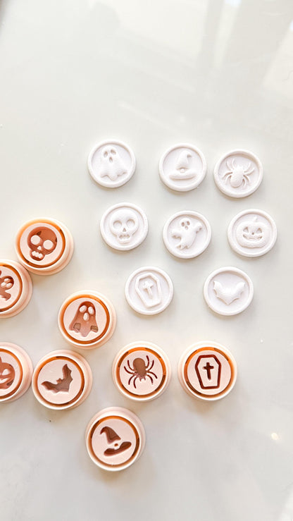 Haunted Seals Cutter Set: Halloween Icon Shapes for Polymer Clay