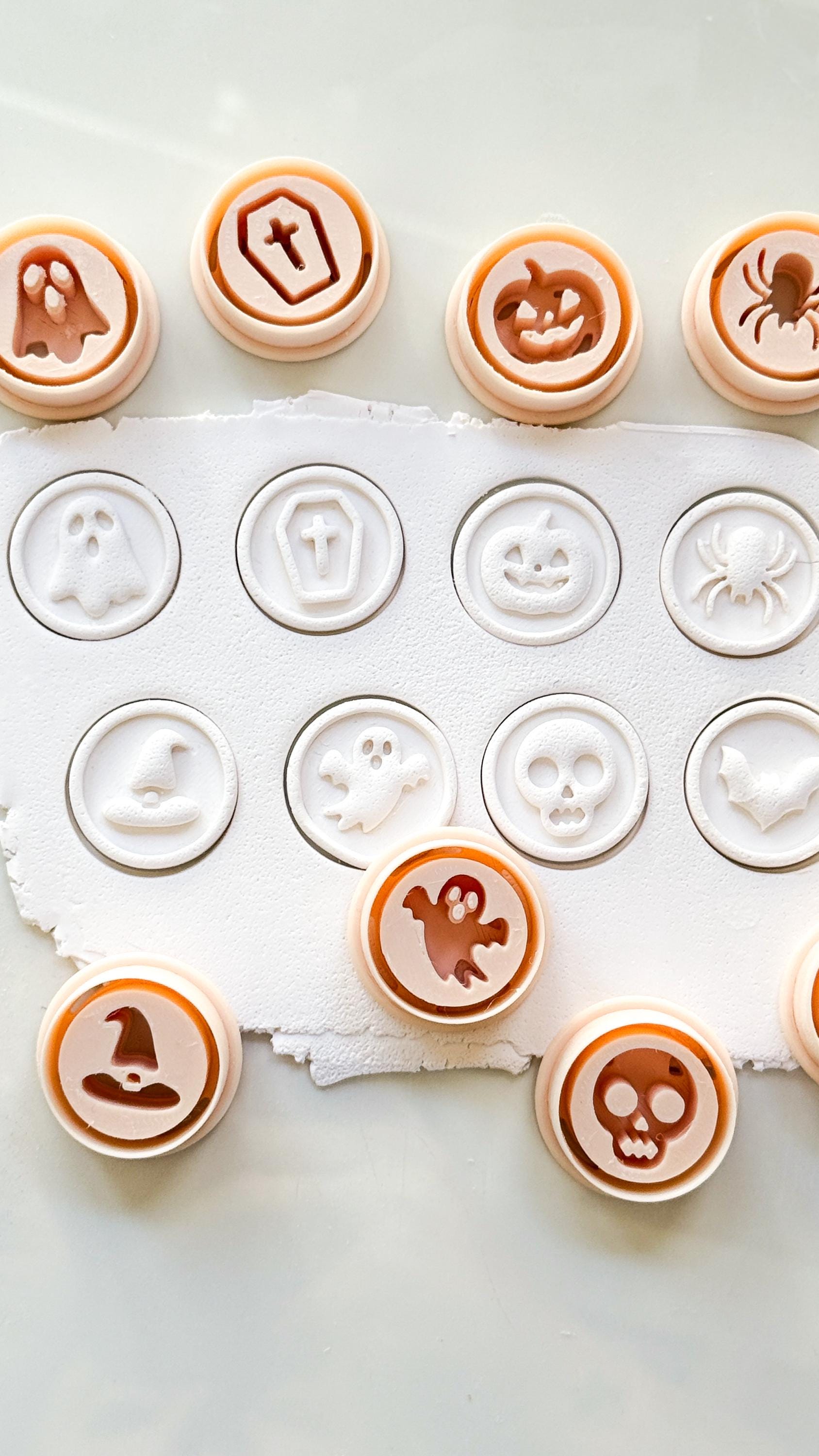 Haunted Seals Cutter Set: Halloween Icon Shapes for Polymer Clay