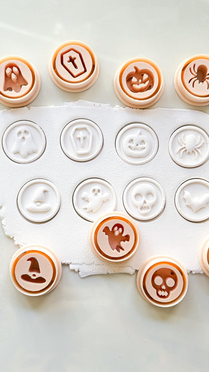 Haunted Seals Cutter Set: Halloween Icon Shapes for Polymer Clay
