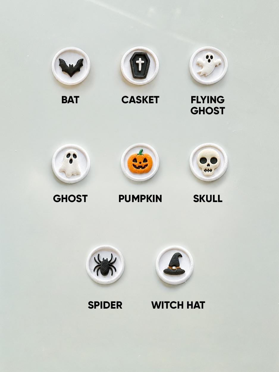 Haunted Seals Cutter Set: Halloween Icon Shapes for Polymer Clay