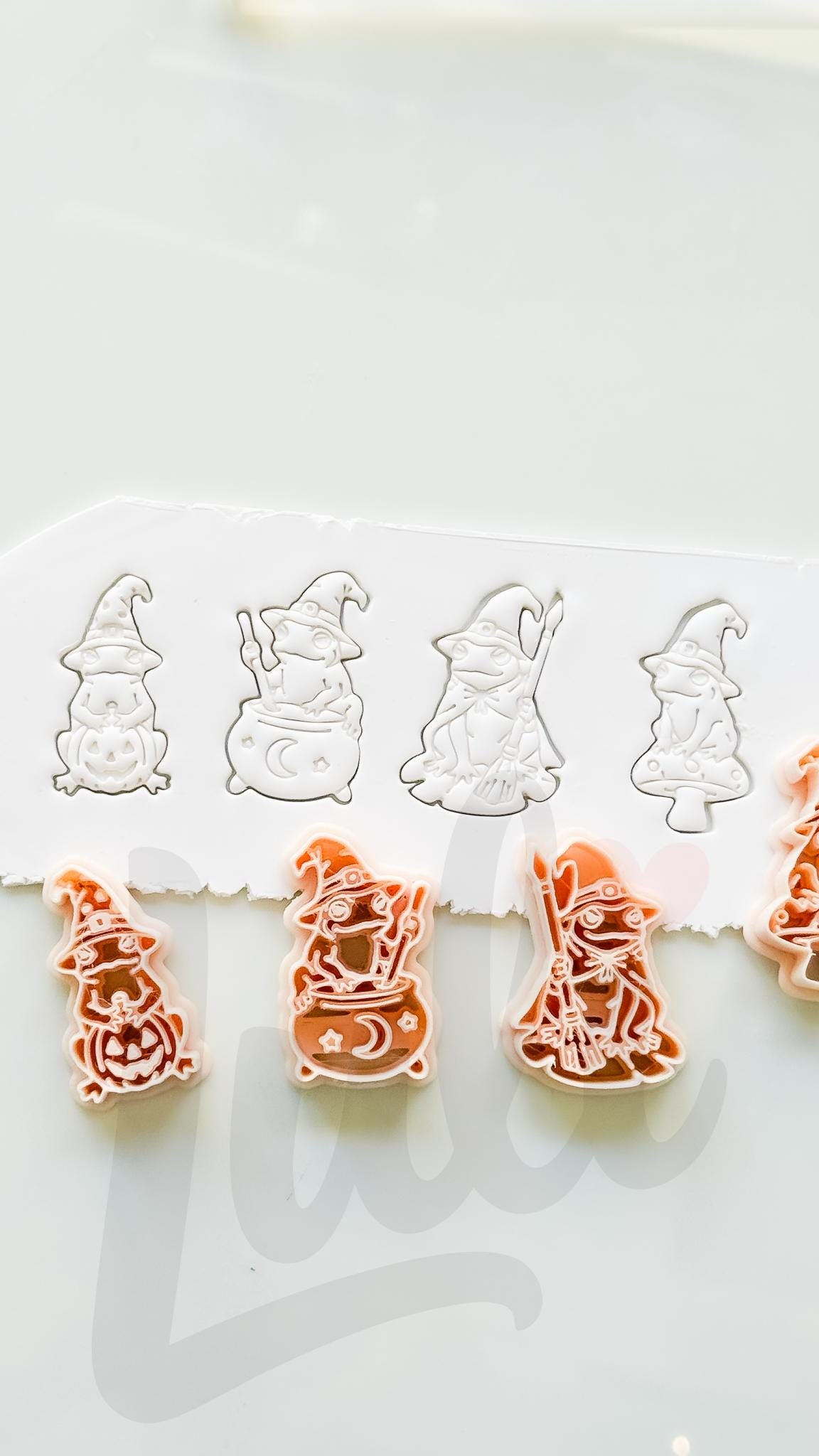 Whimsy Halloween Frogs Cutters: Witchy Frog Designs for Polymer Clay