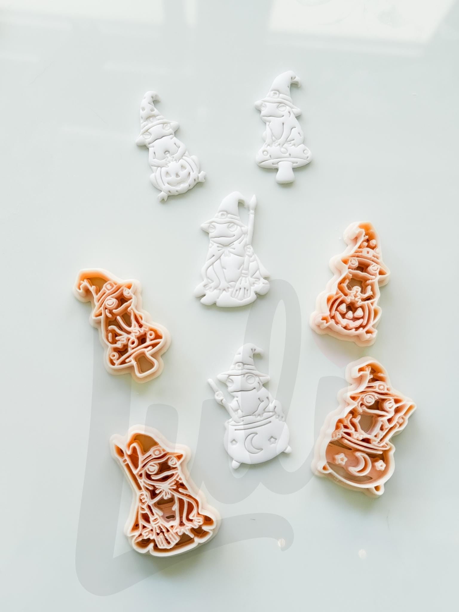 Whimsy Halloween Frogs Cutters: Witchy Frog Designs for Polymer Clay