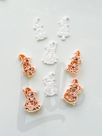 Whimsy Halloween Frogs Cutters: Witchy Frog Designs for Polymer Clay