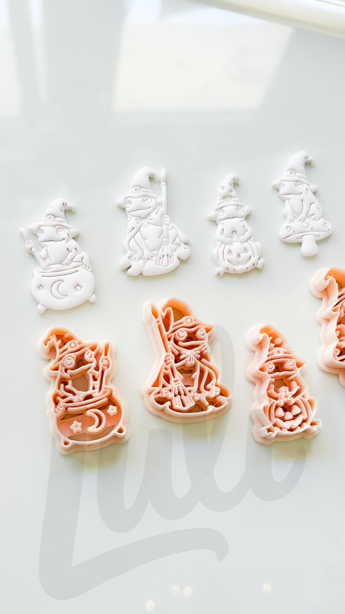 Whimsy Halloween Frogs Cutters: Witchy Frog Designs for Polymer Clay