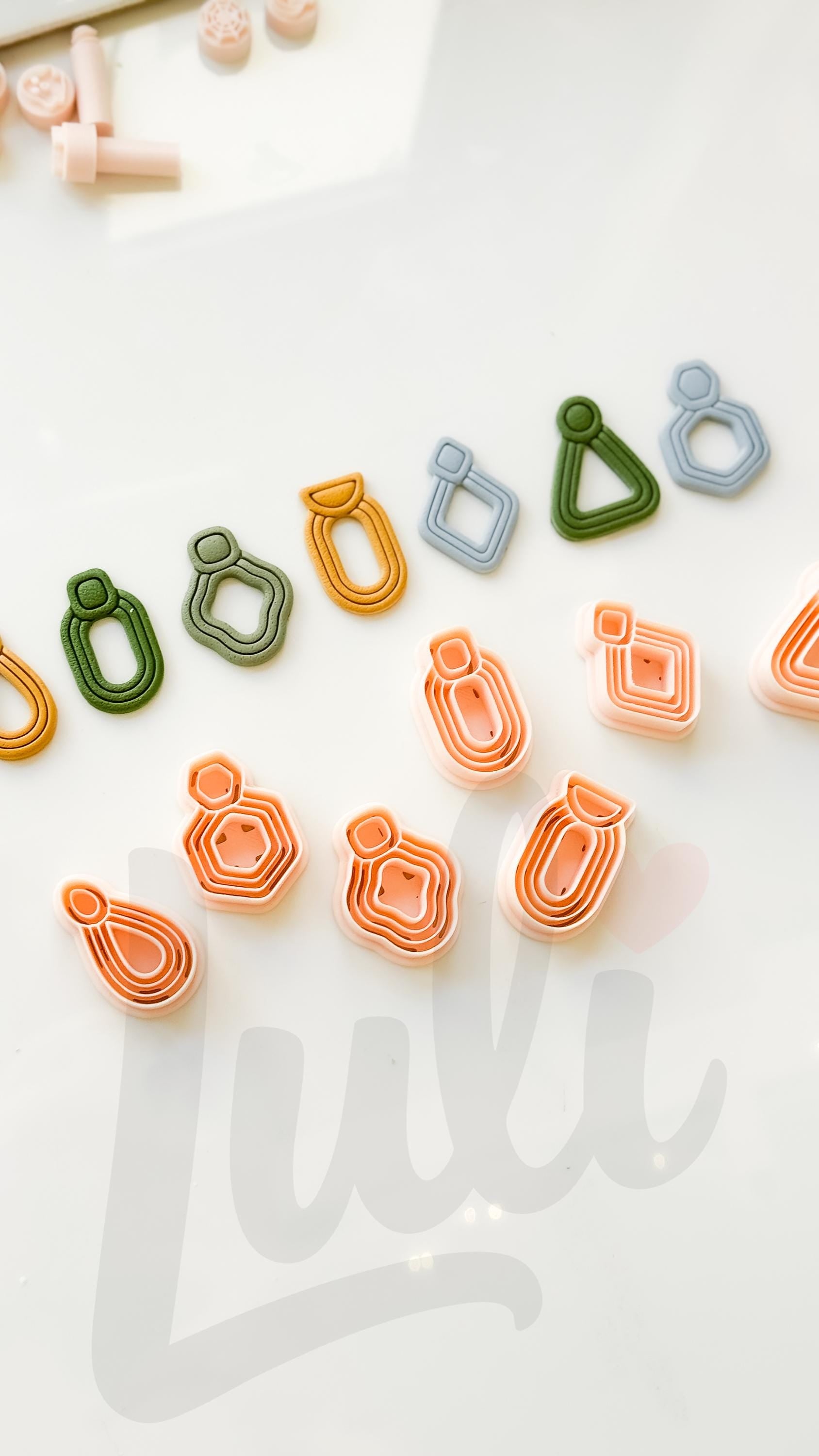 Modern Essentials Cutters: Geometric Dangle Shapes for Polymer Clay