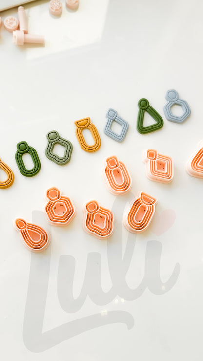 Modern Essentials Cutters: Geometric Dangle Shapes for Polymer Clay