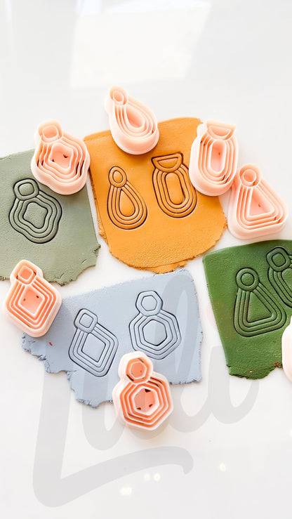 Modern Essentials Cutters: Geometric Dangle Shapes for Polymer Clay