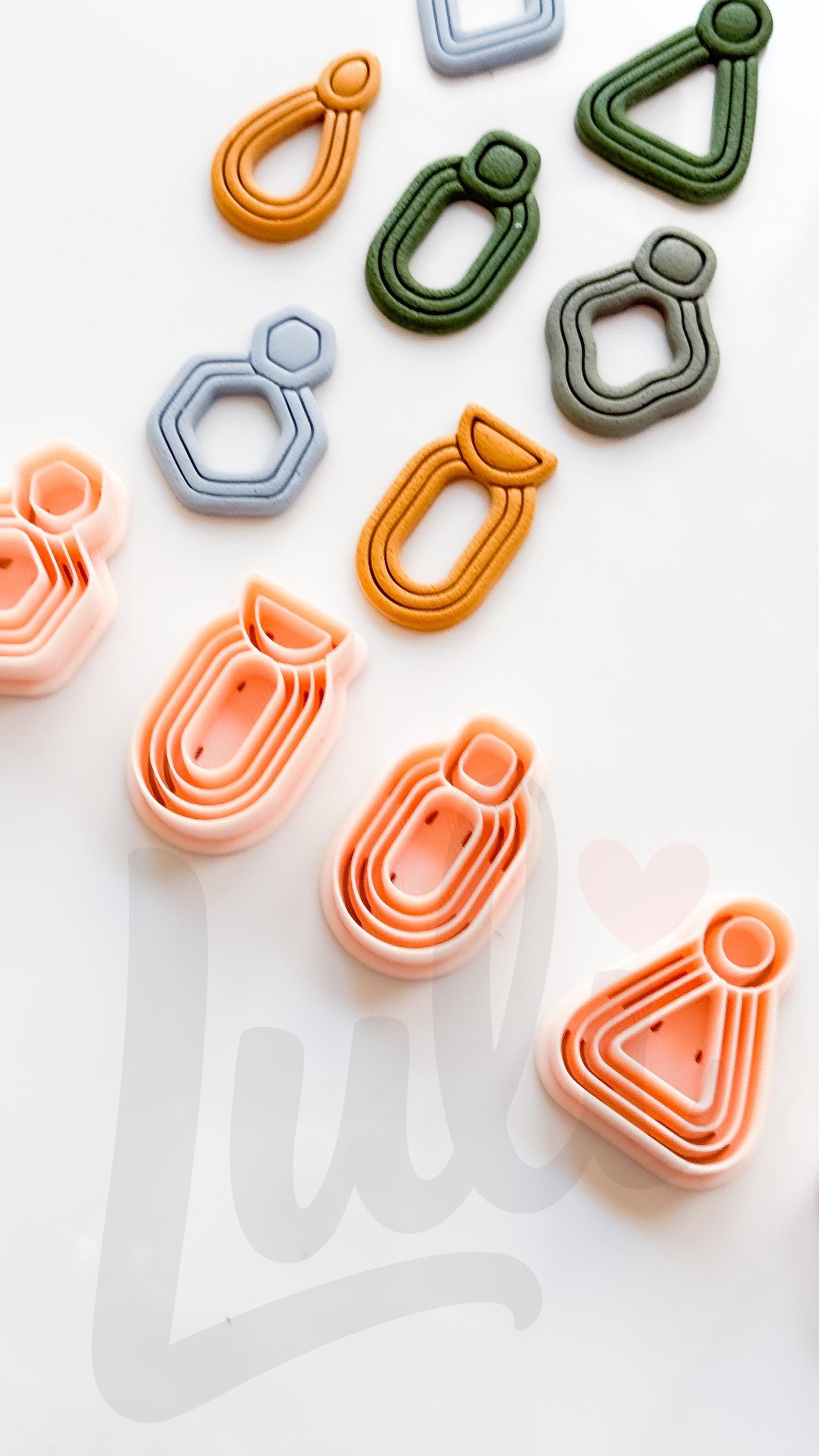 Modern Essentials Cutters: Geometric Dangle Shapes for Polymer Clay