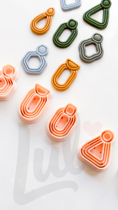Modern Essentials Cutters: Geometric Dangle Shapes for Polymer Clay