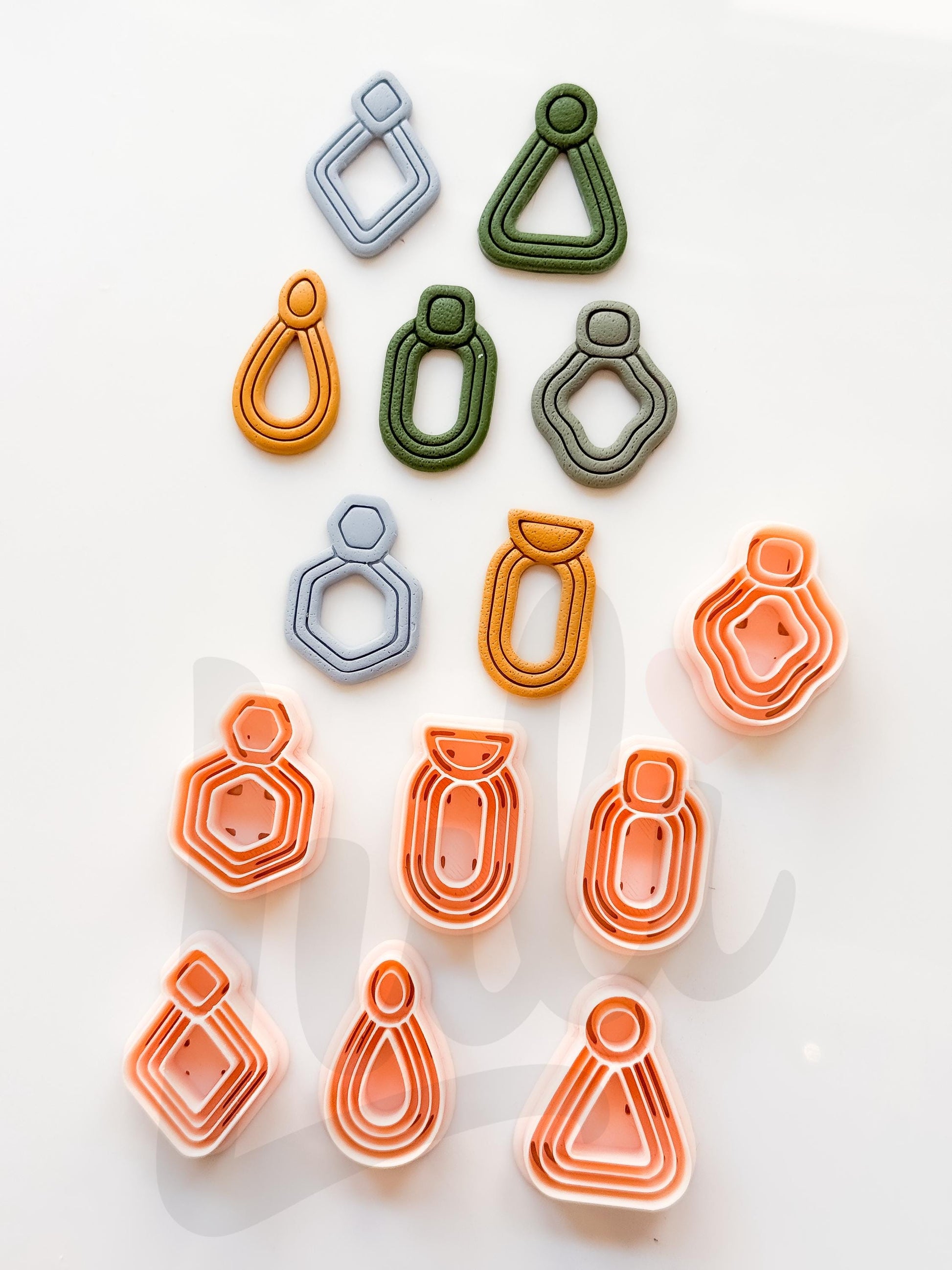 Modern Essentials Cutters: Geometric Dangle Shapes for Polymer Clay