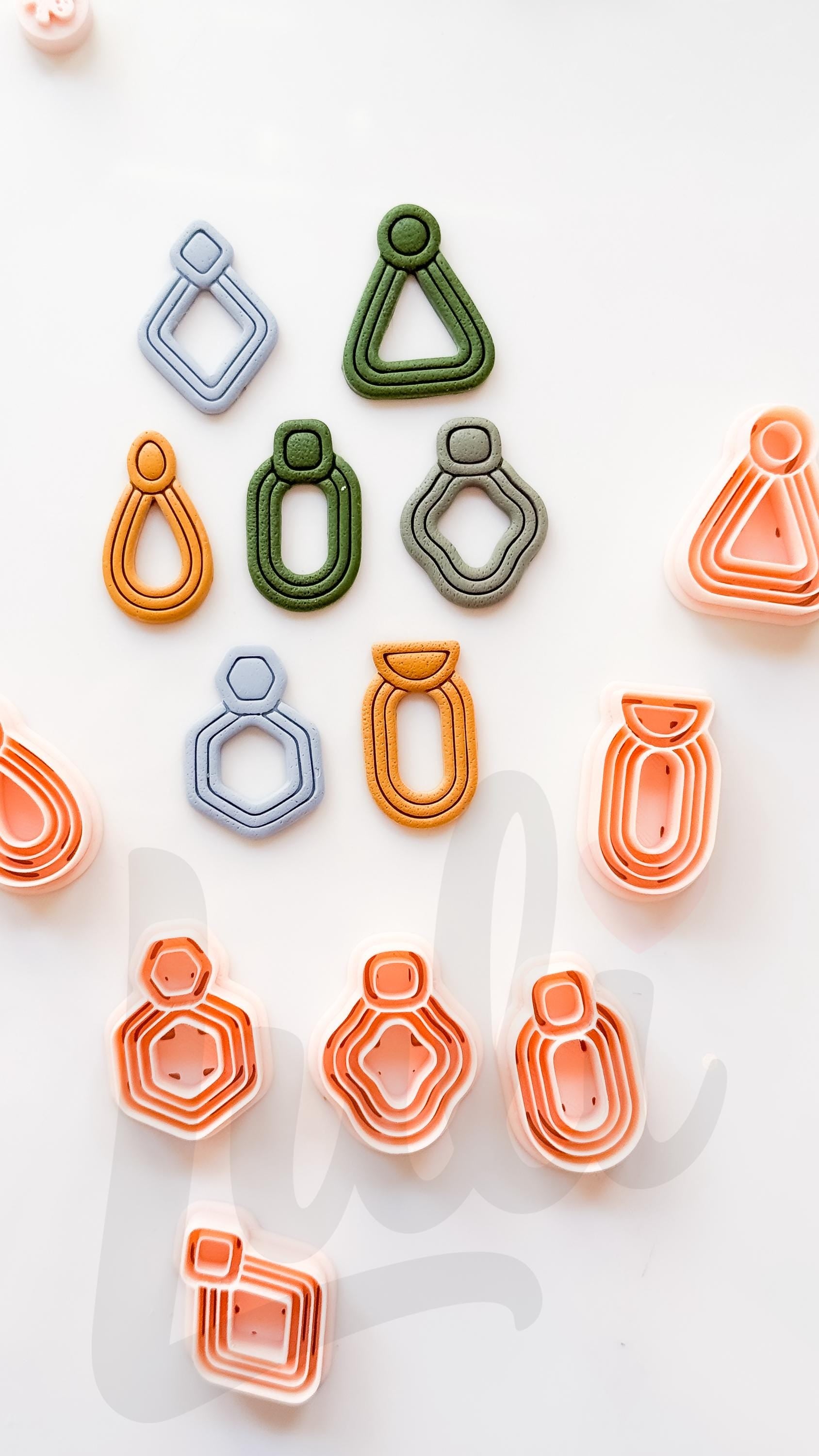 Modern Essentials Cutters: Geometric Dangle Shapes for Polymer Clay