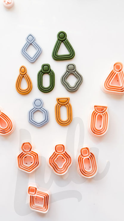 Modern Essentials Cutters: Geometric Dangle Shapes for Polymer Clay