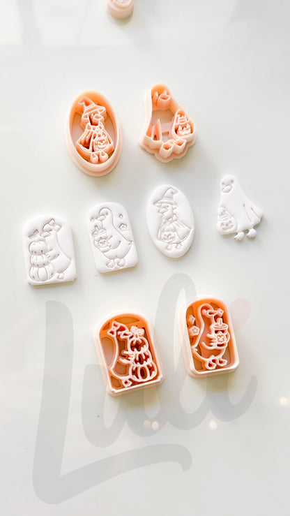 Pumpkin Duck Parade Cutter: Halloween Duck Trio for Polymer Clay