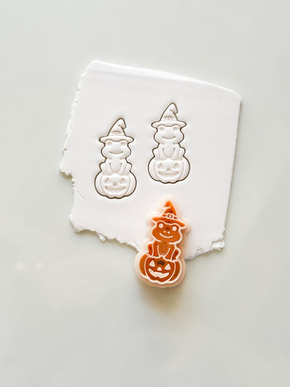 Witch Frog Cutter: Pumpkin Halloween Character for Polymer Clay
