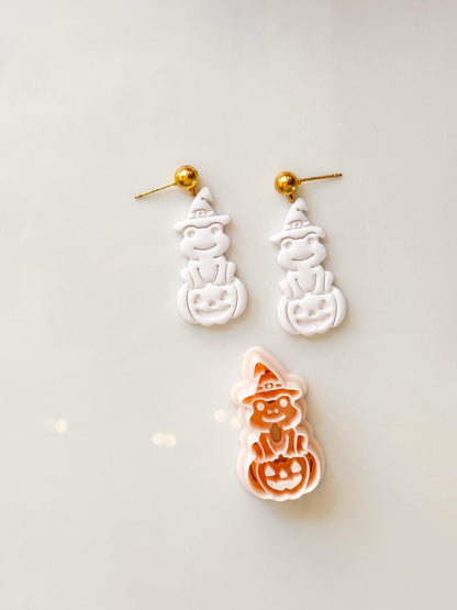 Witch Frog Cutter: Pumpkin Halloween Character for Polymer Clay