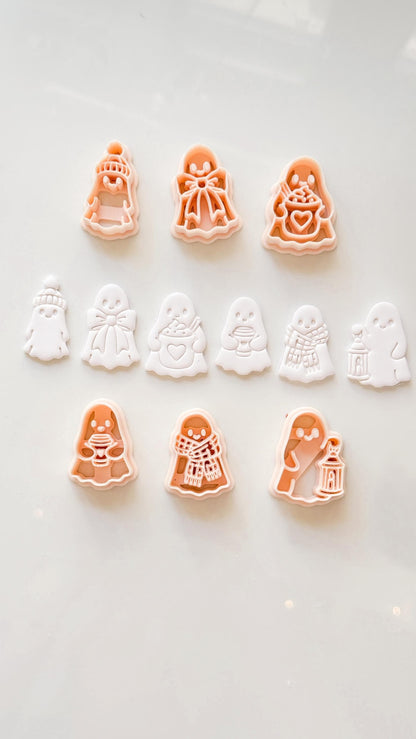Boo Set Cutter: Cozy Halloween Ghost Collection for Polymer Clay