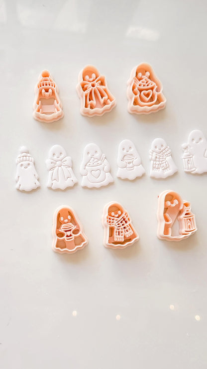 Boo Set Cutter: Cozy Halloween Ghost Collection for Polymer Clay