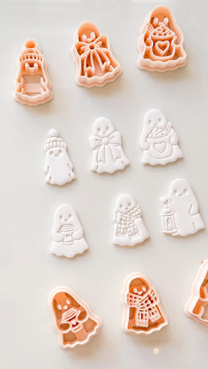 Boo Set Cutter: Cozy Halloween Ghost Collection for Polymer Clay