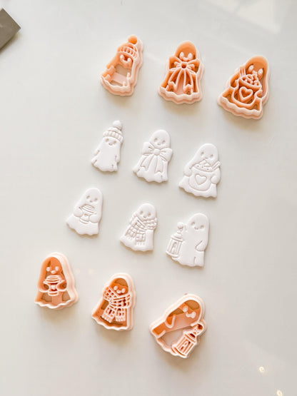 Boo Set Cutter: Cozy Halloween Ghost Collection for Polymer Clay
