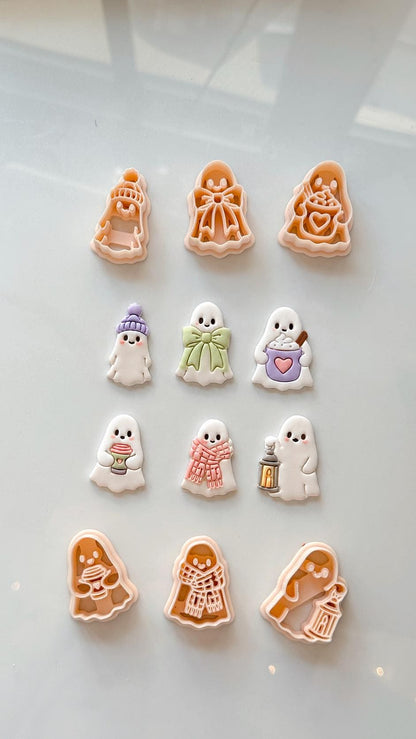 Boo Set Cutter: Cozy Halloween Ghost Collection for Polymer Clay