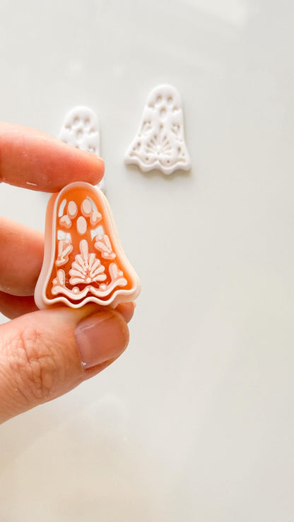 Floral Ghost Cutter: Blooming Halloween Spirit for Polymer Clay