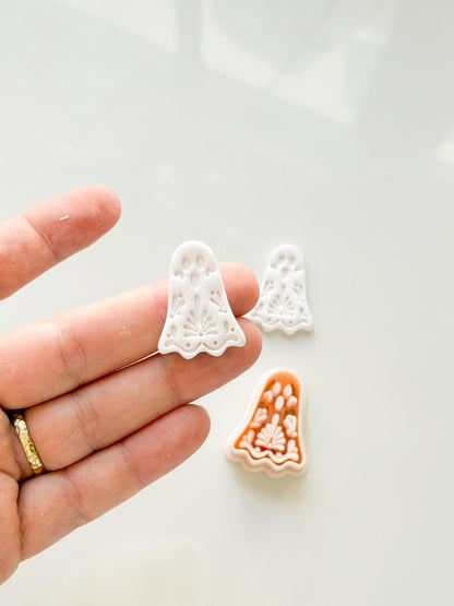 Floral Ghost Cutter: Blooming Halloween Spirit for Polymer Clay
