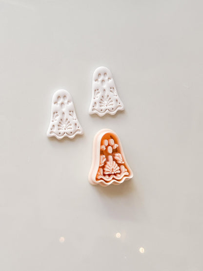 Floral Ghost Cutter: Blooming Halloween Spirit for Polymer Clay