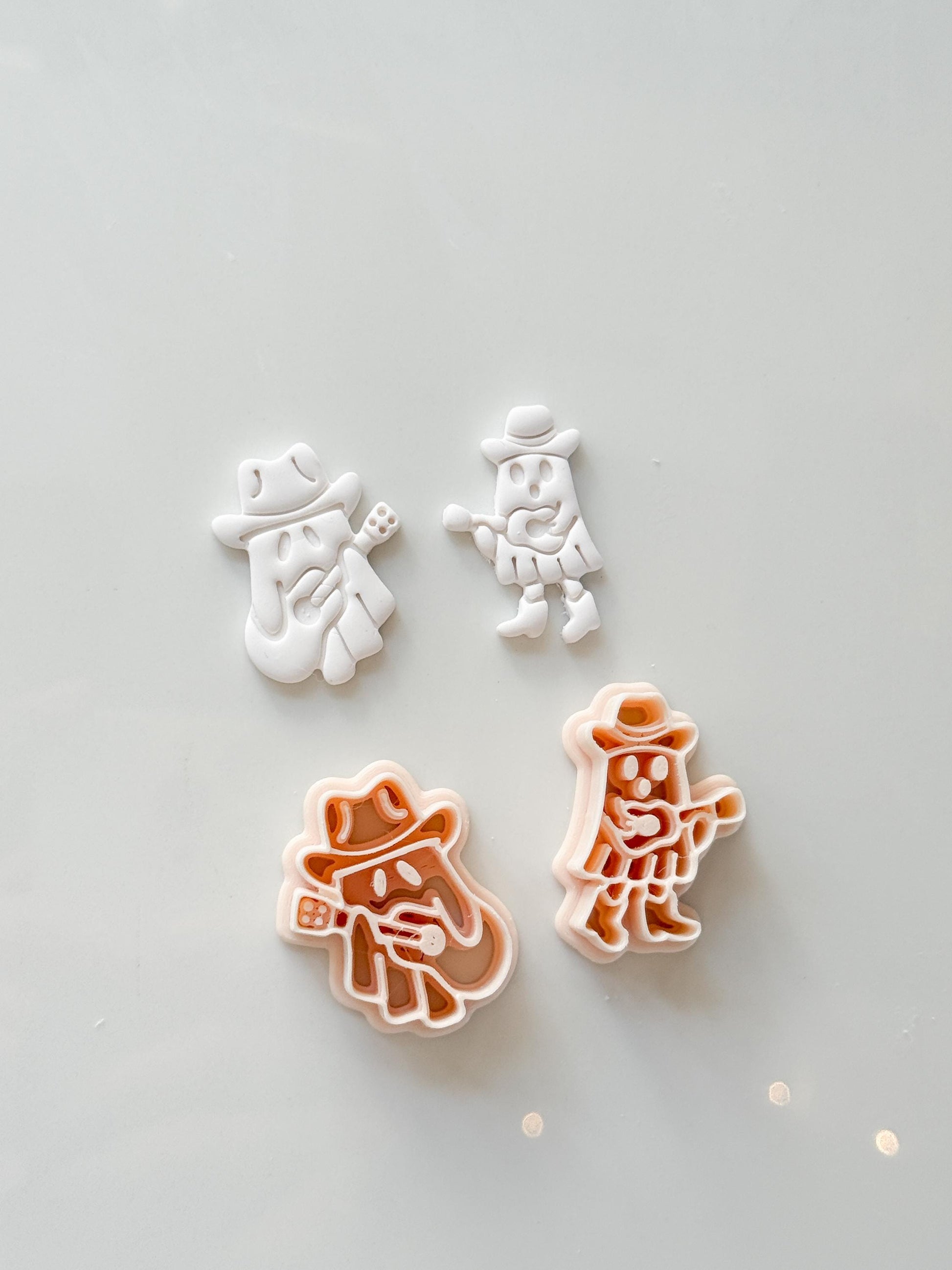 Guitarist Ghost Cutter: Musical Halloween Character for Polymer Clay