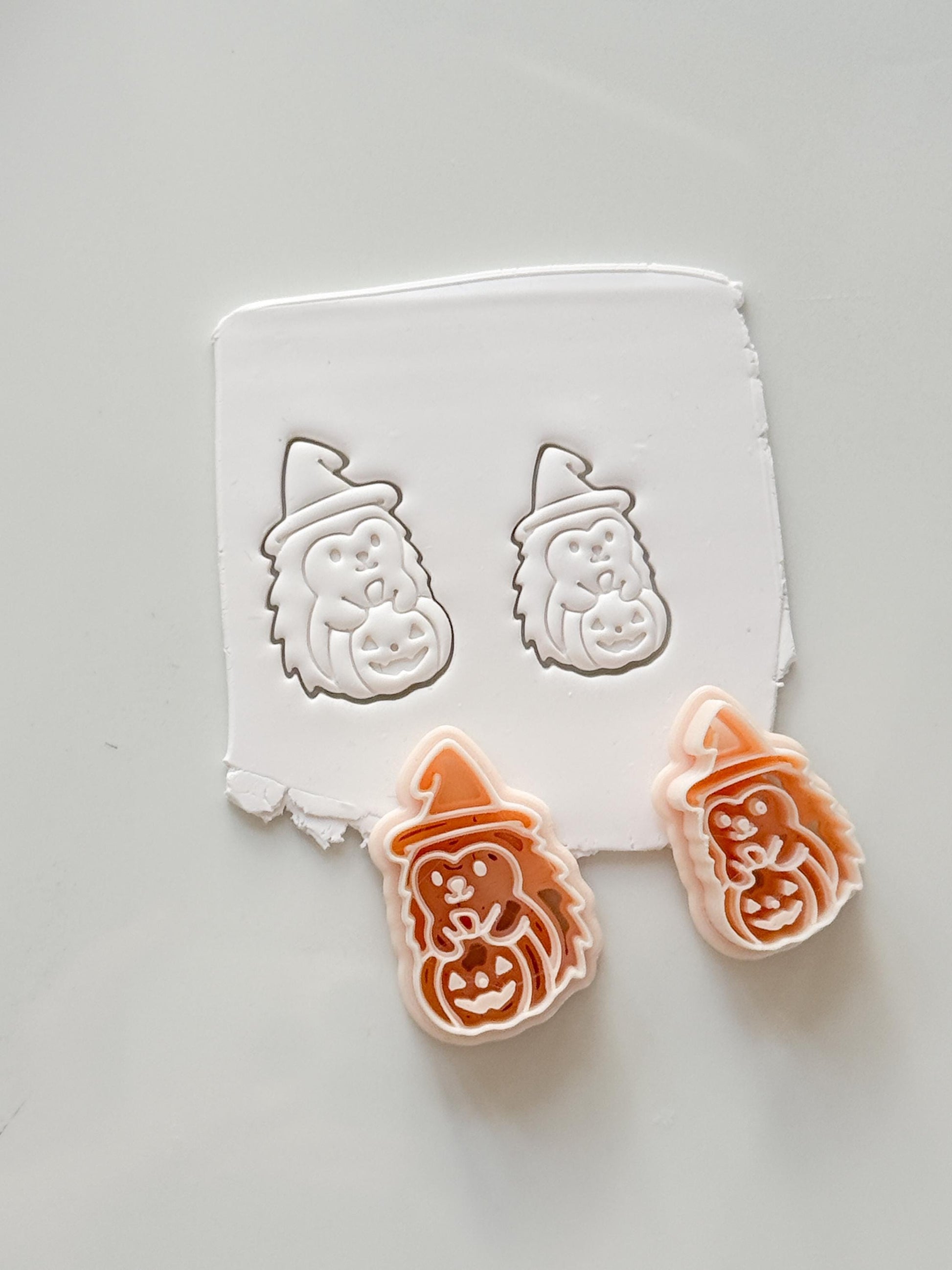 Witch Hedgehog Cutter: Pumpkin Halloween Character for Polymer Clay