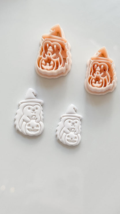 Witch Hedgehog Cutter: Pumpkin Halloween Character for Polymer Clay